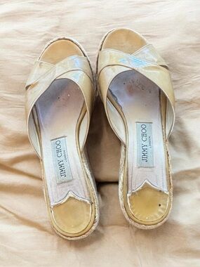 Jimmy Choo Women's Beige Espadrille Wedges
